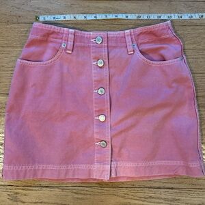 GAP Pink Button-Down Mini Skirt